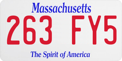 MA license plate 263FY5