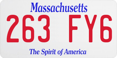 MA license plate 263FY6