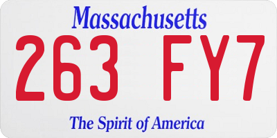 MA license plate 263FY7