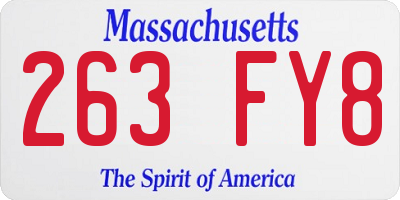 MA license plate 263FY8