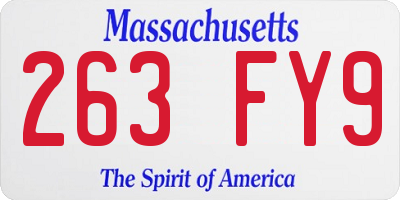 MA license plate 263FY9