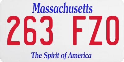 MA license plate 263FZ0