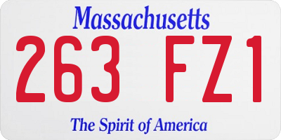 MA license plate 263FZ1