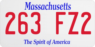MA license plate 263FZ2