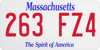 MA license plate 263FZ4