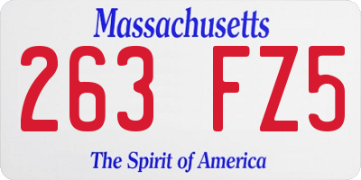 MA license plate 263FZ5
