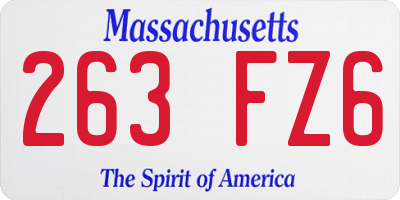 MA license plate 263FZ6