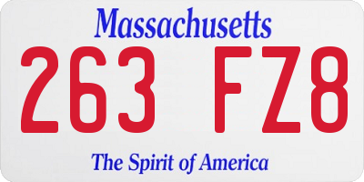 MA license plate 263FZ8