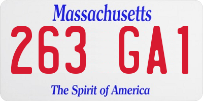 MA license plate 263GA1