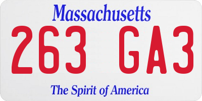 MA license plate 263GA3
