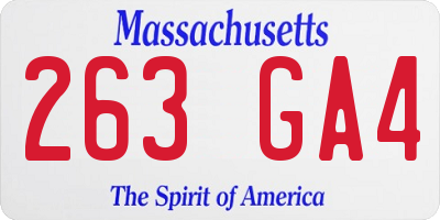 MA license plate 263GA4