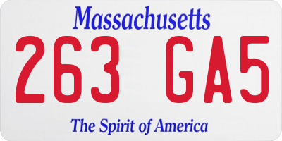 MA license plate 263GA5
