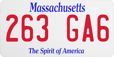 MA license plate 263GA6