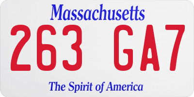MA license plate 263GA7