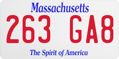 MA license plate 263GA8