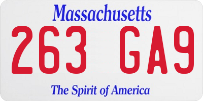 MA license plate 263GA9