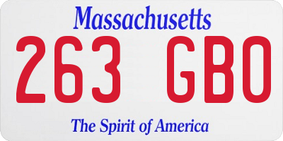 MA license plate 263GB0