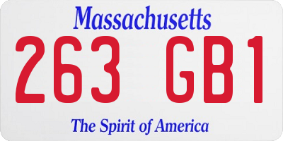 MA license plate 263GB1