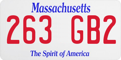 MA license plate 263GB2