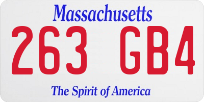 MA license plate 263GB4