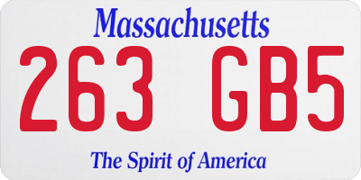 MA license plate 263GB5