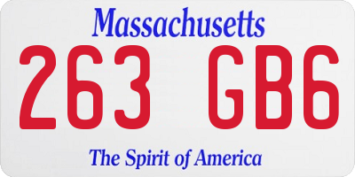 MA license plate 263GB6