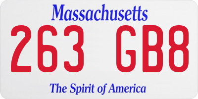 MA license plate 263GB8