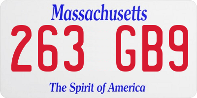 MA license plate 263GB9