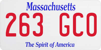 MA license plate 263GC0