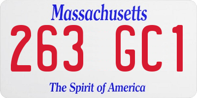 MA license plate 263GC1
