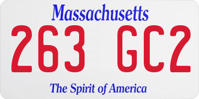 MA license plate 263GC2
