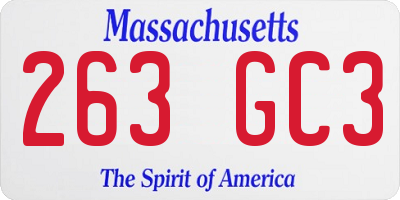 MA license plate 263GC3