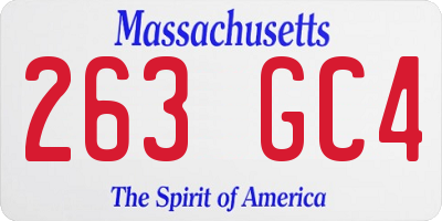 MA license plate 263GC4
