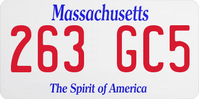 MA license plate 263GC5