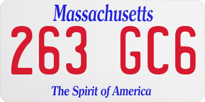 MA license plate 263GC6