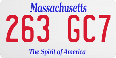 MA license plate 263GC7