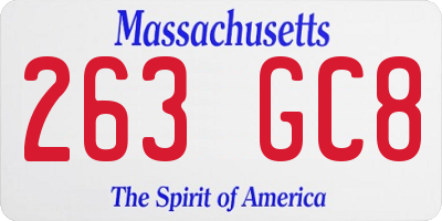 MA license plate 263GC8