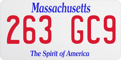 MA license plate 263GC9