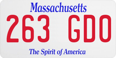 MA license plate 263GD0