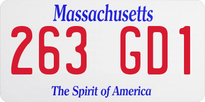 MA license plate 263GD1