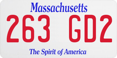 MA license plate 263GD2