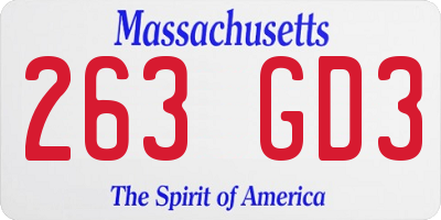 MA license plate 263GD3