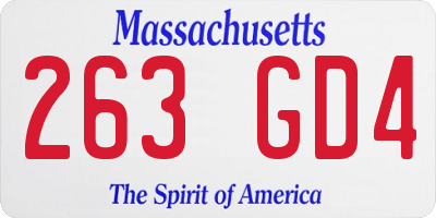 MA license plate 263GD4