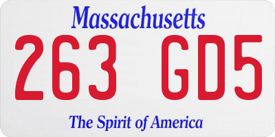 MA license plate 263GD5