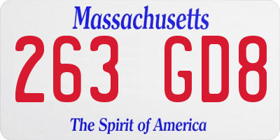MA license plate 263GD8