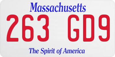 MA license plate 263GD9