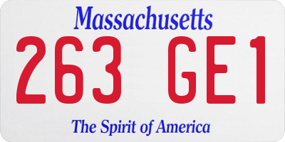 MA license plate 263GE1