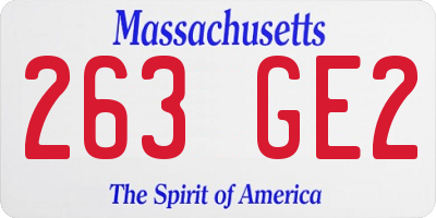 MA license plate 263GE2