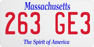 MA license plate 263GE3