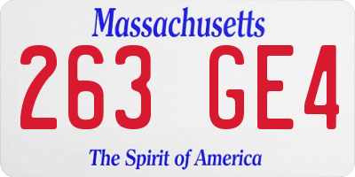 MA license plate 263GE4